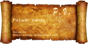 Palade Vanda névjegykártya